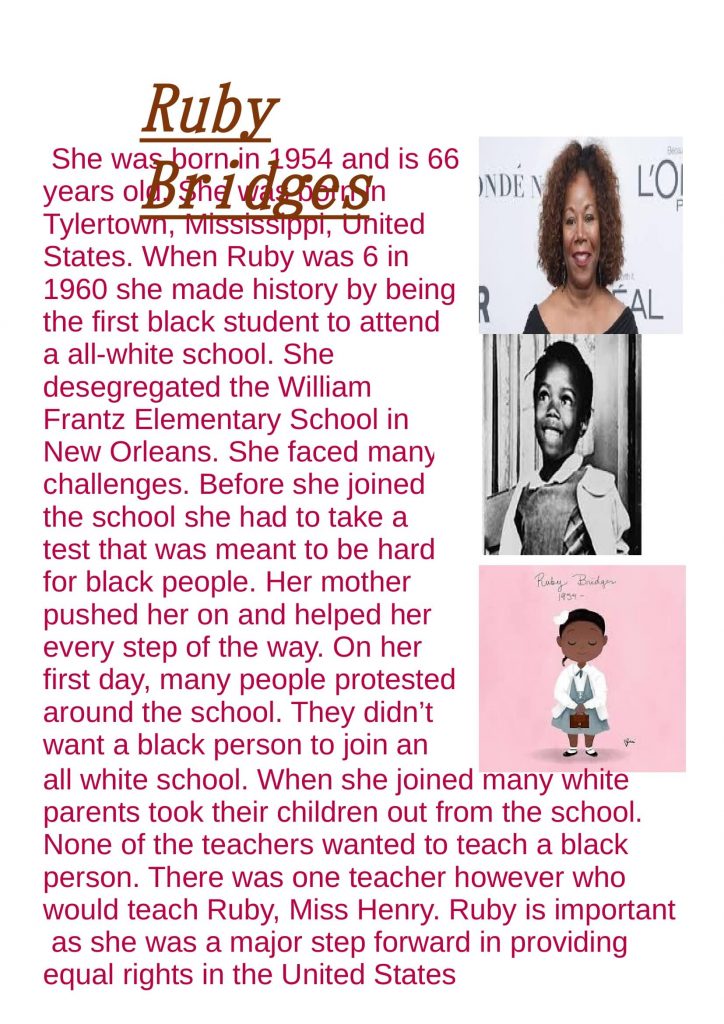 Deep Character Thinking Anchor Chart Ruby Bridges Biography Projects